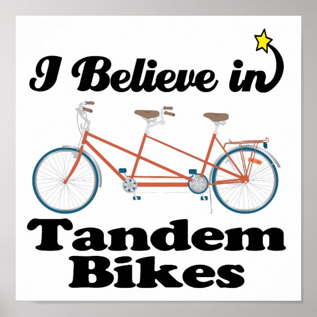 Poster acredito em bicicletas tandem (Frente)