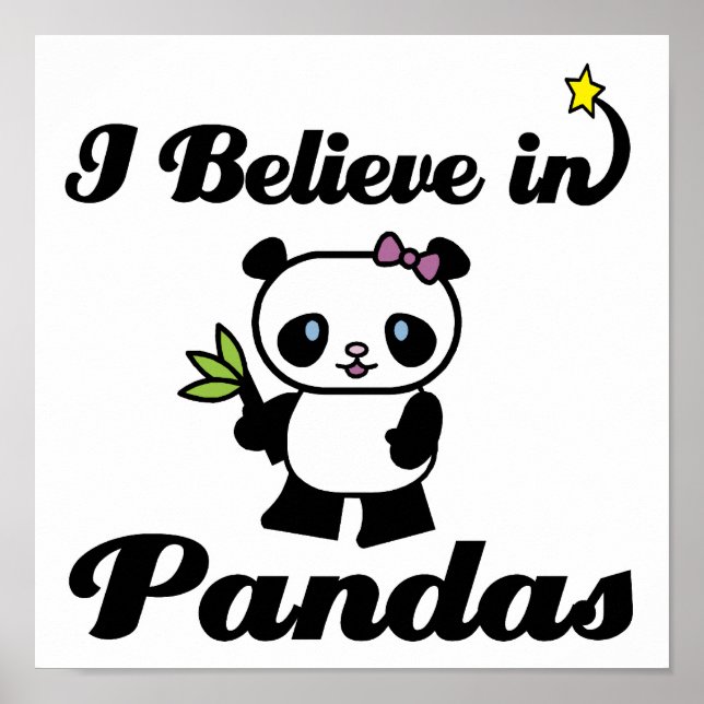 Pôster acredito em pandas (Frente)