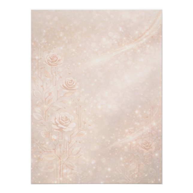 Pôster Acrilico e flores com sotaques de rosegold arte de (Frente)