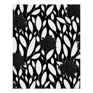 Pôster acrílico preto e branco "Botanic Balance"