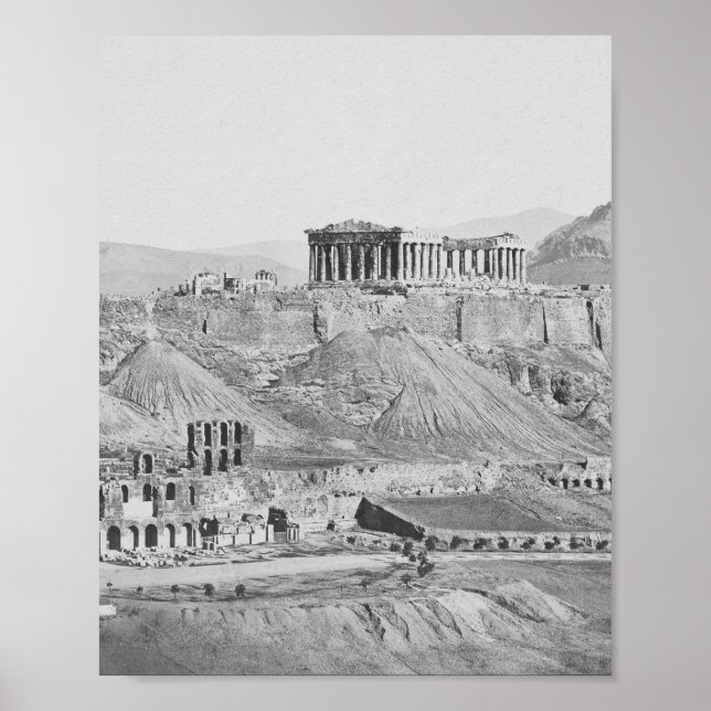 Poster Acrópole Da Grécia De Atenas 1865 (Frente)