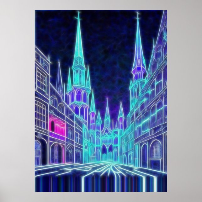 Poster Acrópole em curvas (Frente)