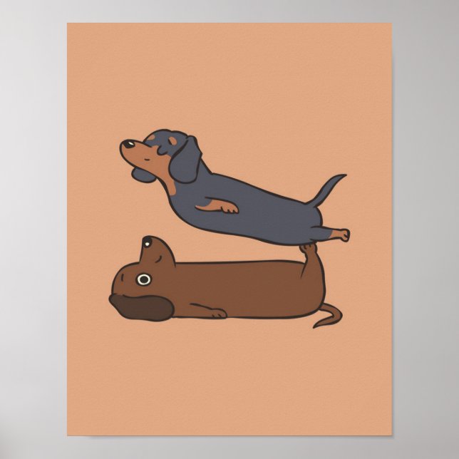 Poster Acroyoga Dachshund | Dachshund Lover Gift (Frente)