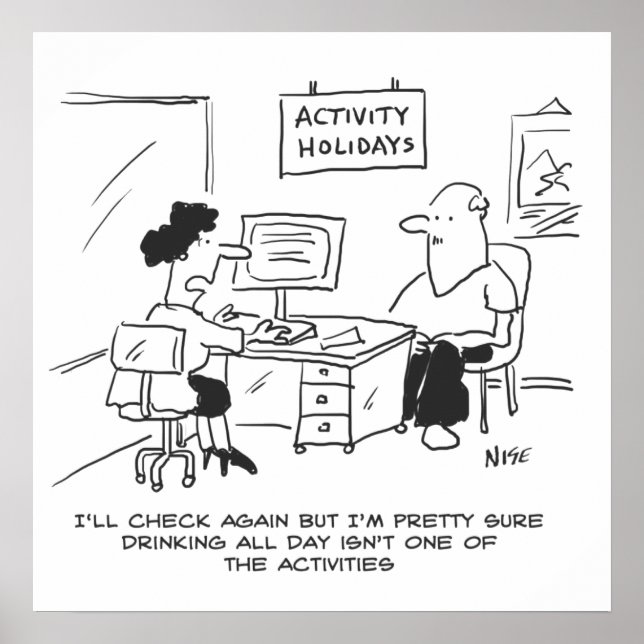 Poster Activity holidays don't include drinking all day (Frente)