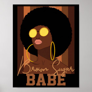 Poster Açúcar Moreno Seja Orgulhosa Mulheres Afro-America