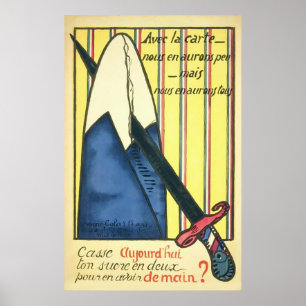 Pôster Açúcar que raciona a guerra mundial francesa 1. 