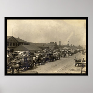 Pôster Acumulação de Vagões Carregamentos de Comidas em N