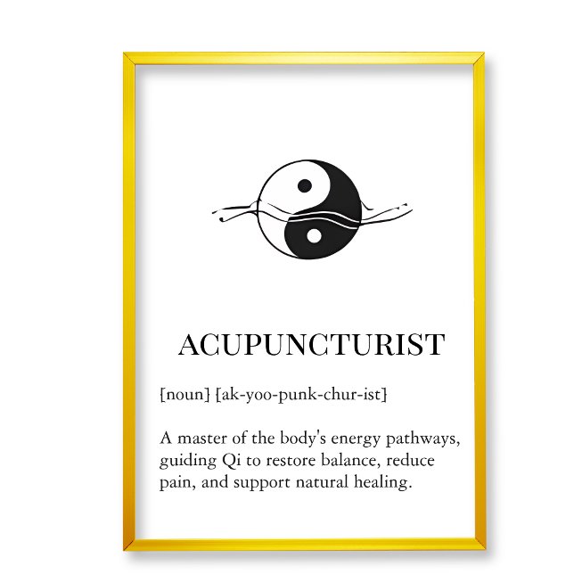 Poster Acupuncture Qi Flow Wall Art for Clinic Office  (Acupucture clinic wall decor art,  acupuncture wall chart)