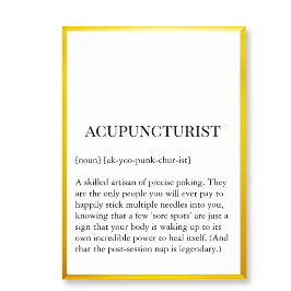 Poster Acupuncture Sore Spot Wall Art Acupuncturist chart