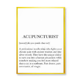 Poster Acupuncturist Needle Ninja Wall Art Clinic chart