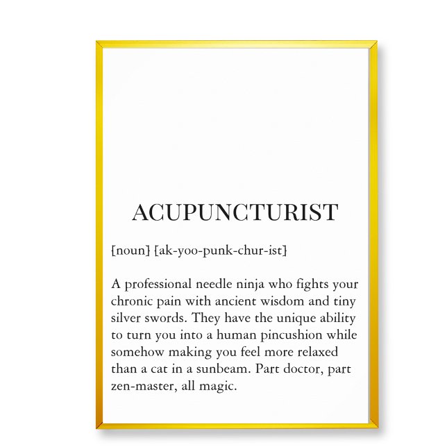 Poster Acupuncturist Needle Ninja Wall Art Clinic chart (Acupucture clinic wall decor art,  acupuncture wall chart)