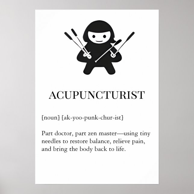 Poster Acupuncturist Wall Art Gift | Needle Acupuncture  (Frente)