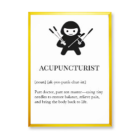 Poster Acupuncturist Wall Art Gift | Needle Acupuncture 