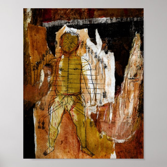 Poster Acupuntura, colagem e meios de comunicação mistos (Frente)