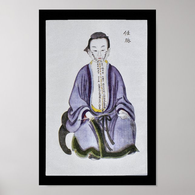 Pôster Acupuntura Ren Mai Meridian Channel (Frente)