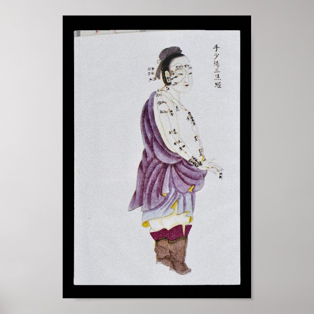 Pôster Acupuntura Tripla Burner Meridian Hand Shaoyang (Frente)