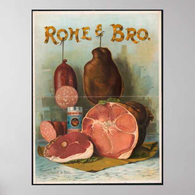 Poster Ad. Carne Antiquada Rohe & Bro (Frente)