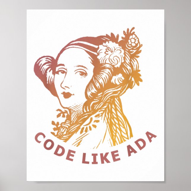 Poster Ada Lovelace Dawn Gradient Code Like Ada  (Frente)