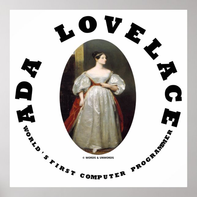 Pôster Ada Lovelace, o primeiro programador de computador (Frente)