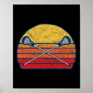Poster Adagas de Lacrosse Cruzadas Vintage X 80s Pôr do S