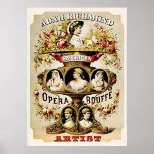 Poster Adah Richmond Opera Americana Bouffe Theater Adver