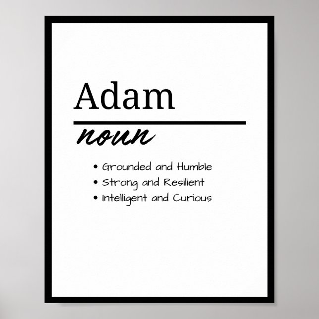 Poster Adam, Boy Personated Name Definition (Frente)