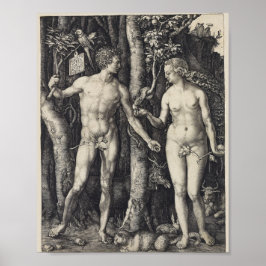 Poster Adam e Eve, gritando por Albrecht Durer
