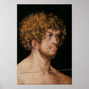 Poster Adam e véspera, detalhe da cabeça de Adam