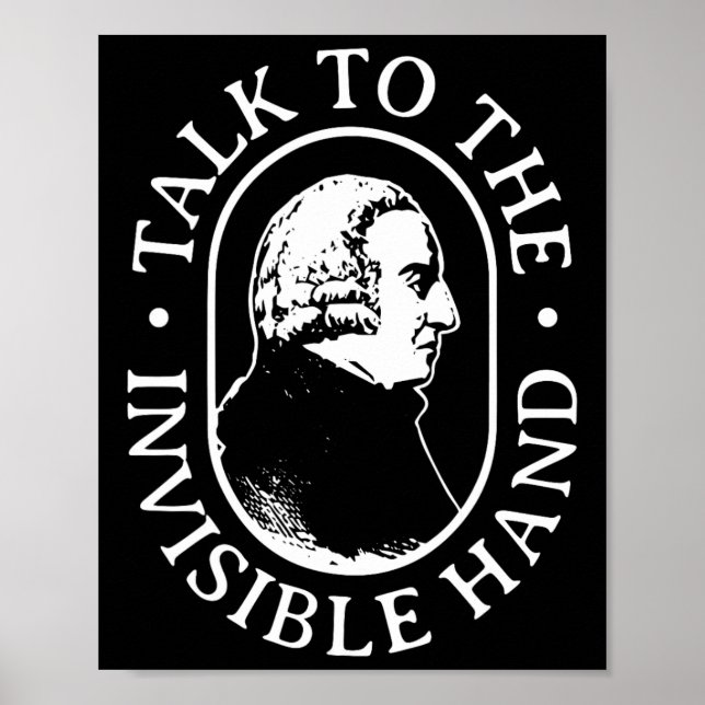 Poster Adam Smith fala com a mão invisível Economia Te (Frente)