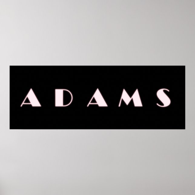 Pôster ADAMS - Alphabet - Letra Name Art (Frente)