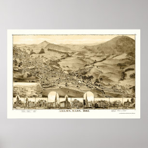 Poster Adams, Mapa Panorâmico MÃE - 1882