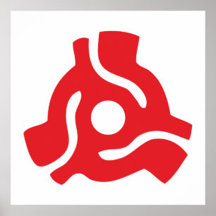 Poster Adaptador de vinilo de 7 polegadas e 45 rpm insere