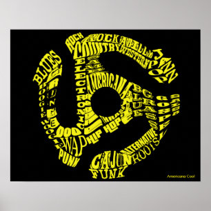 Poster Adaptador gravado 45 de gênero da música