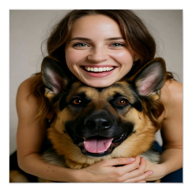 Pôster Add German Shepherd Photo Personalize (Frente)