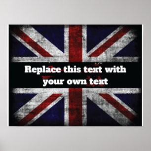 Poster Add text on English flag Throw Pillow