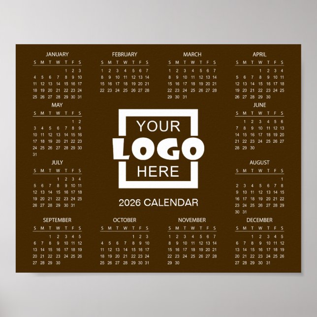 Poster Add Your Own Business Logo 2026 Calendar (Frente)