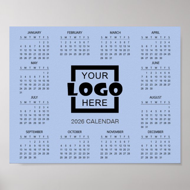 Poster Add Your Own Business Logo 2026 Calendar (Frente)