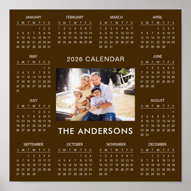 Poster Add Your Own Family Photo 2026 Calendar |  (Frente)