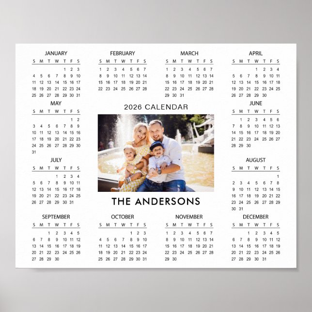 Poster Add Your Own Family Photo 2026 Calendar |  (Frente)