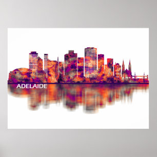 Poster Adelaide Austrália Skyline