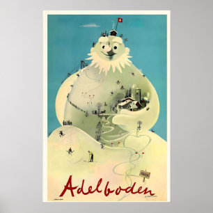 Poster Adelboden Suíça Suíça Bernese Esqui Inverno