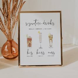 Poster ADELLA Mínimo de Assinatura de Coquetel de Água Be