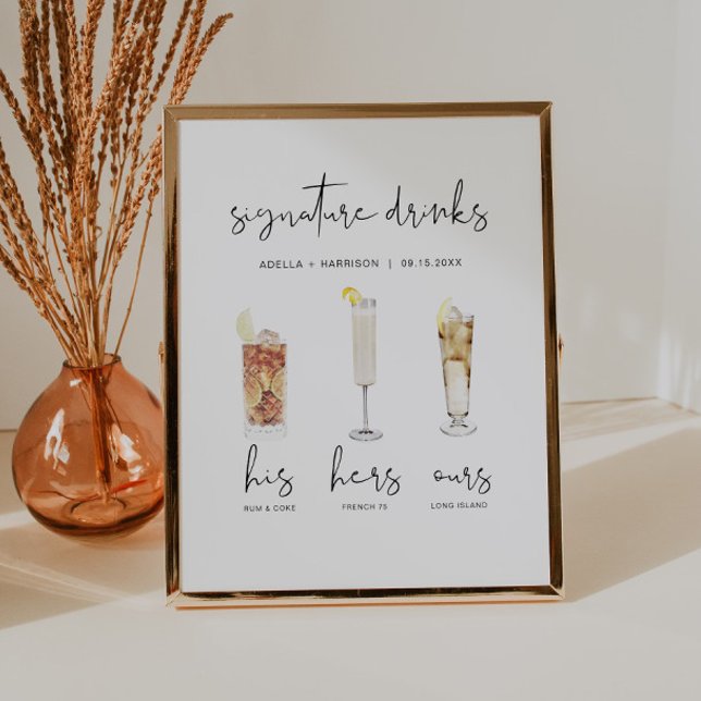 Poster ADELLA Mínimo de Assinatura de Coquetel de Água Be (Criador carregado)