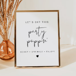 Poster ADELLA Modern Edgy Popcorn Bar Sinal de Casamento