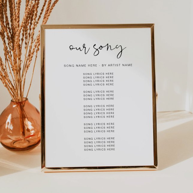 Poster ADELLA Modern Minimalist Wedding Song Lyrics (Criador carregado)