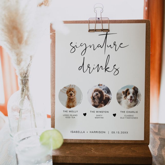 Poster ADELLA Moderno Mínimo 3 Foto Pet Signature Drink (Criador carregado)