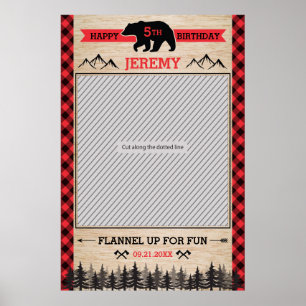 Poster Adereço de Moldura de Festa de Lenhador para Cabin