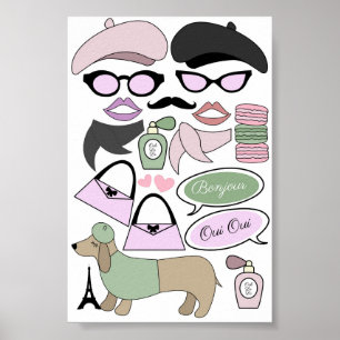 Poster Adereços para cabine de fotos de aniversário com t