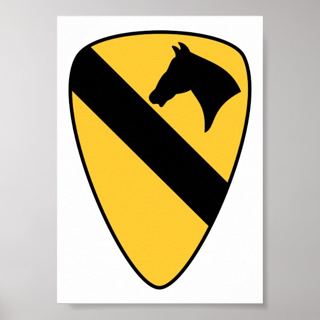 Poster Adesivo da 1ª Divisão de Cavalaria Patriótico (Frente)