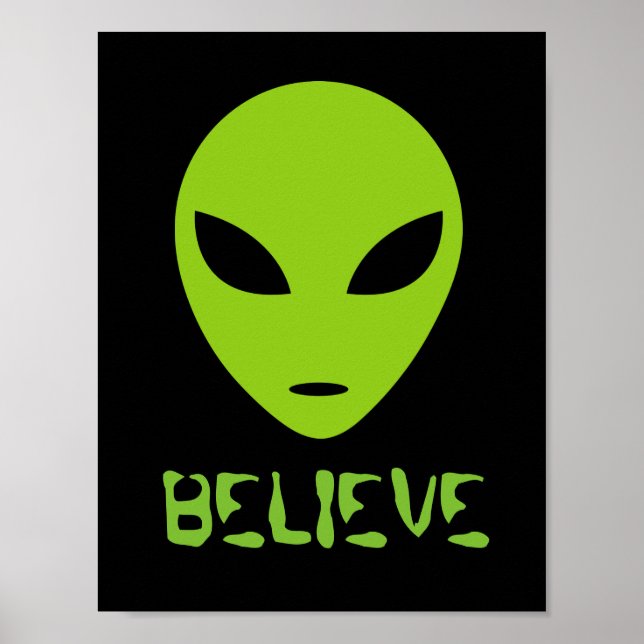 Pôster Adesivo de arte de parede de cabeça de alienígena  (Frente)
